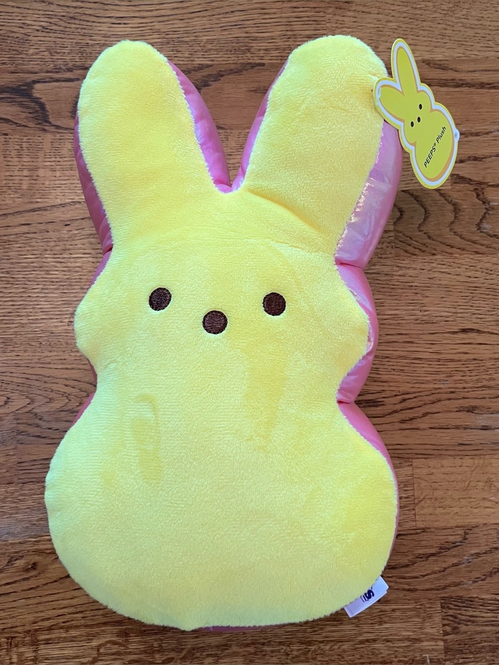 Peeps Bunny Yellow Pink Plush 12” Stuffed Animal Easter Peeps Pink Iridescent